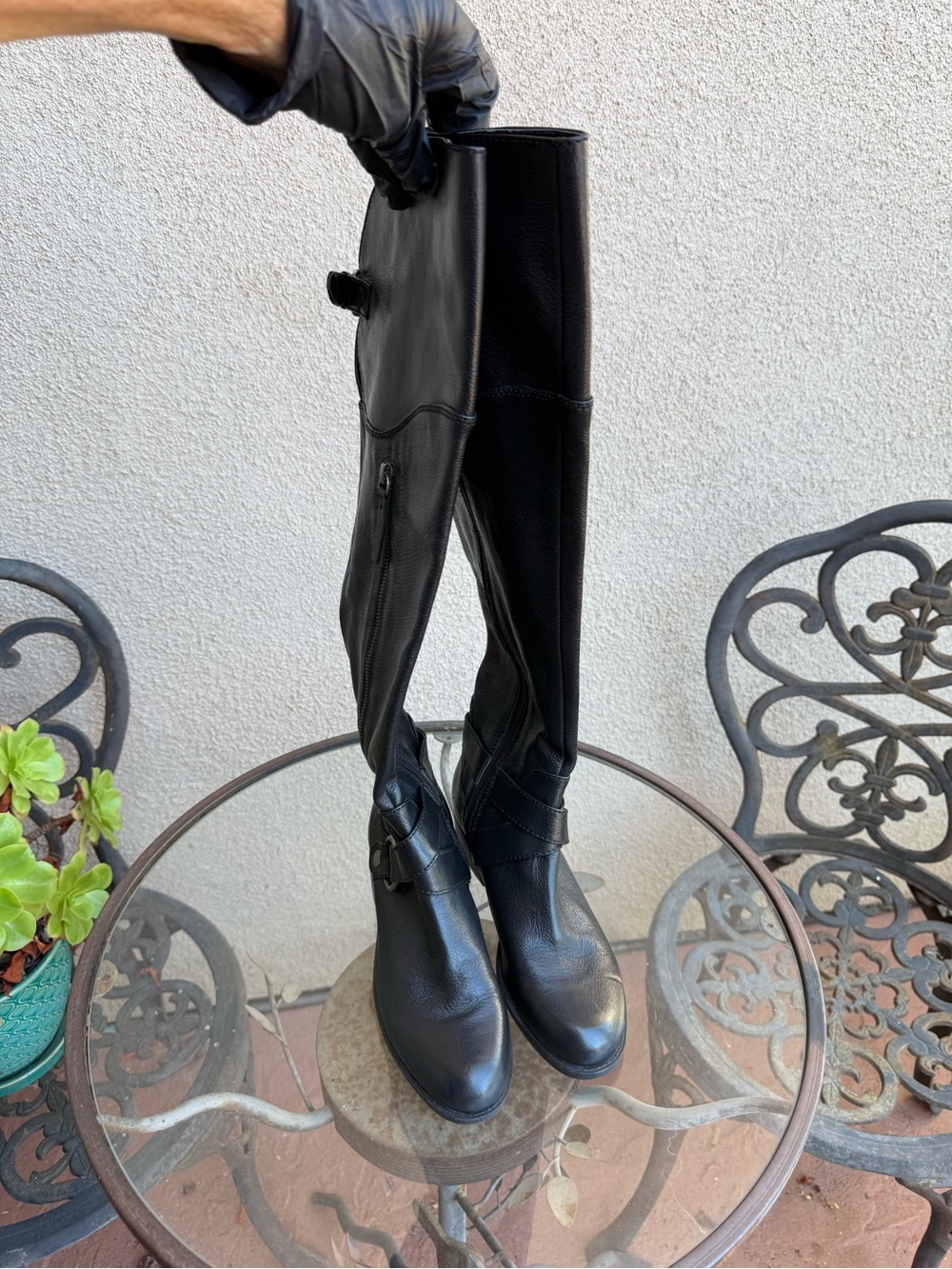 Nine West Black Over-the-Knee Leather Boots